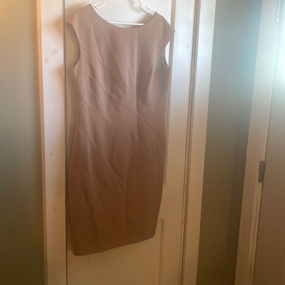 Camel colored sheath dress